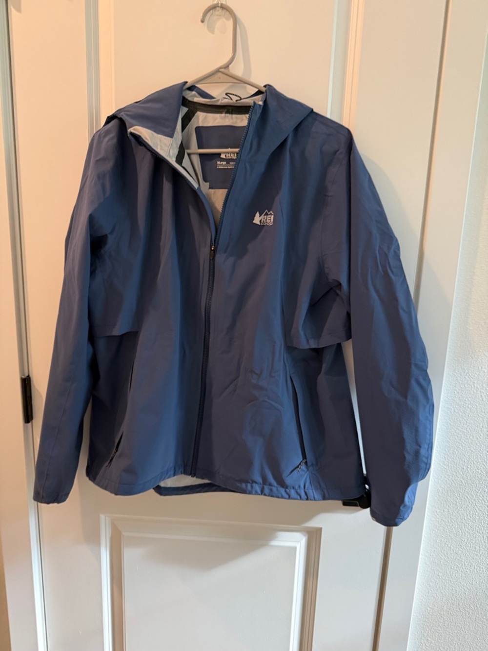 REI Slate Blue Hooded Shell Jacket